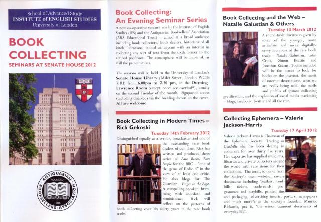 Book Collecting Seminars 2012 (1)