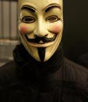 V for Vendetta mask on a manequin in Comics Unmasked. Photography (c) Tony Antoniou
