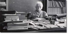 Einstein and Desk