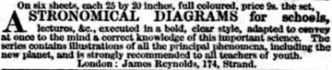 Advertisement for larger paper charts for schools. London Daily News, 9th July 1847 © British Library Board